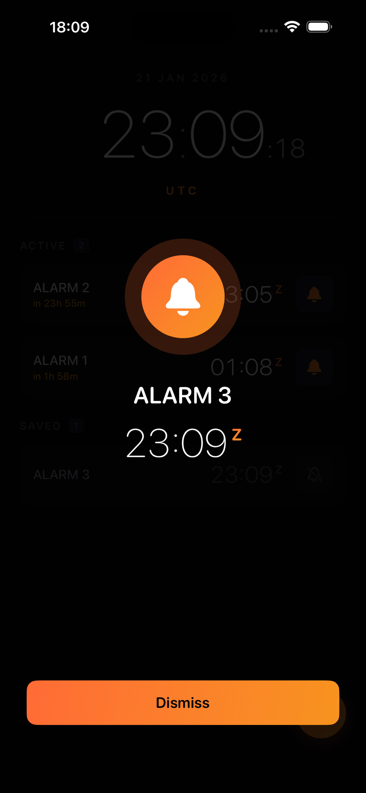 UTC Alarm - Alarm List